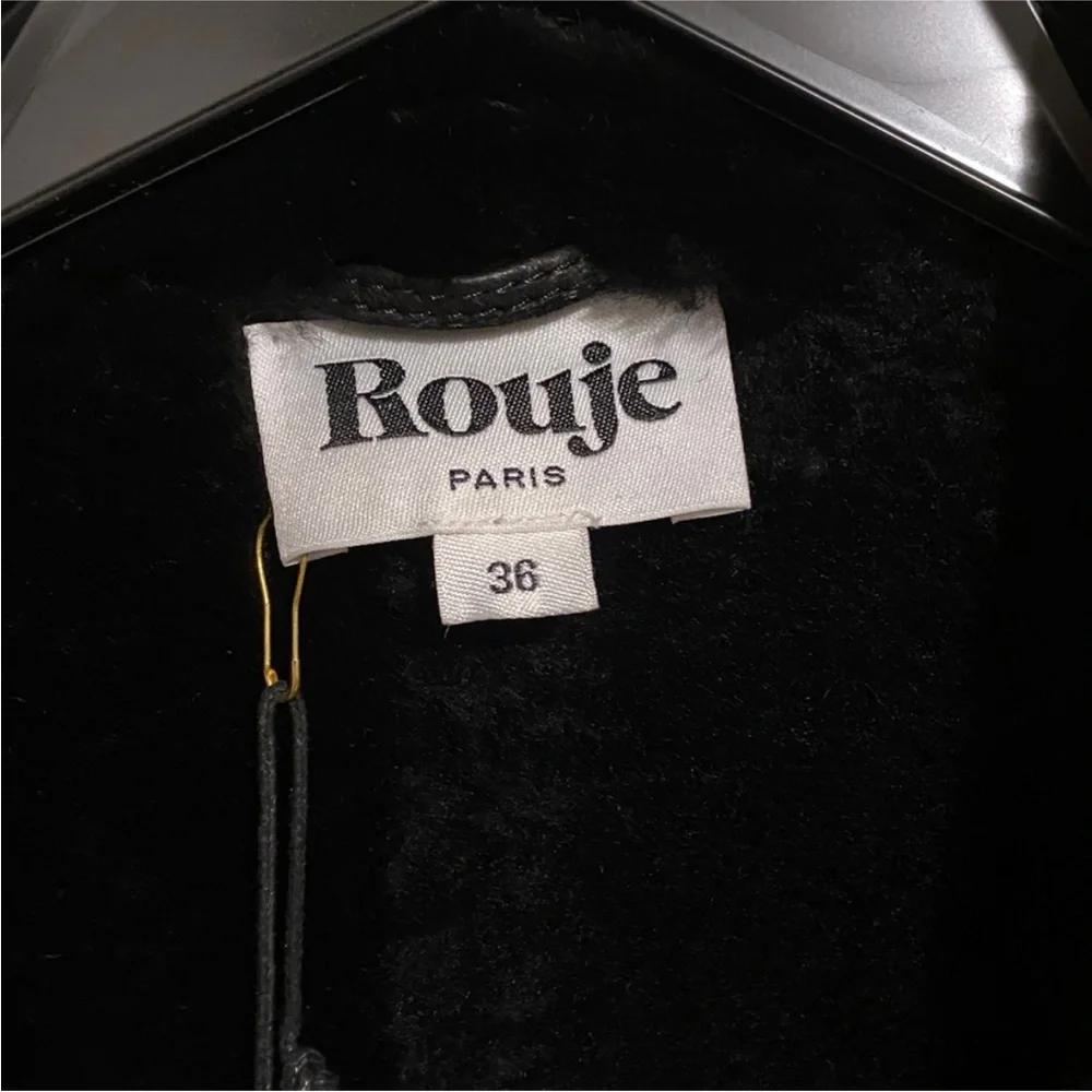 Rouje Black Leather Jacket Salome - Picture 4 of 6